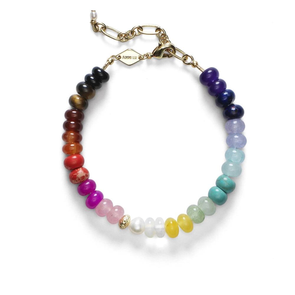 Anni Lu Colorful Iris Rainbow Glass Bead Bracelet